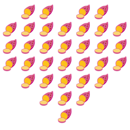 Roasted sweet potato and Heart suit