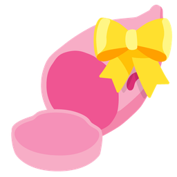 Roasted sweet potato and Heart with ribbon