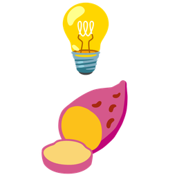 Roasted sweet potato and Light bulb