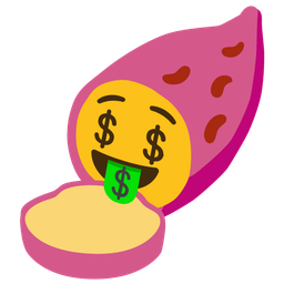 Roasted sweet potato and Money-mouth face