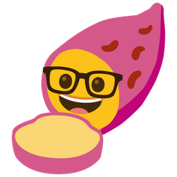 Roasted sweet potato and Nerd face