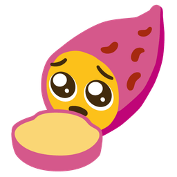 Roasted sweet potato and Pleading face