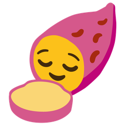 Roasted sweet potato and Relieved face