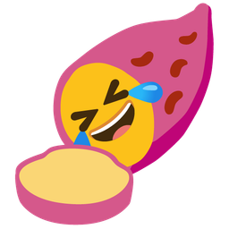 Roasted sweet potato and Rolling on the floor laughing