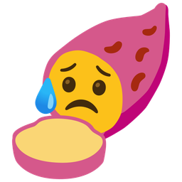 Roasted sweet potato and Sad but relieved face