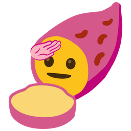 Roasted sweet potato and Saluting face