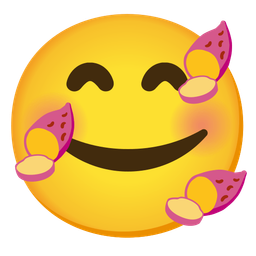 Roasted sweet potato and Smiling face with hearts