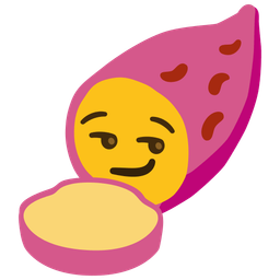 Roasted sweet potato and Smirking face