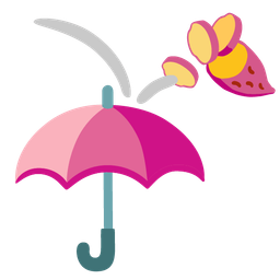 Roasted sweet potato and Umbrella