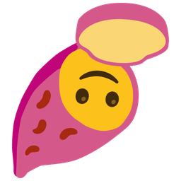 Roasted sweet potato and Upside-down face