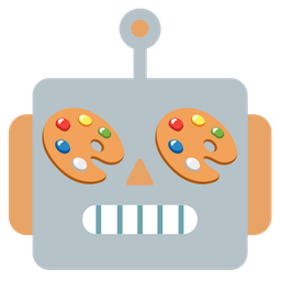 robot and artist palette