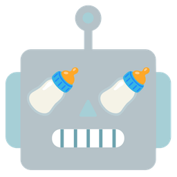 robot and baby bottle