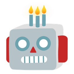 robot and birthday cake