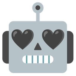 robot and black heart