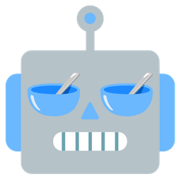 robot and bowl with spoon