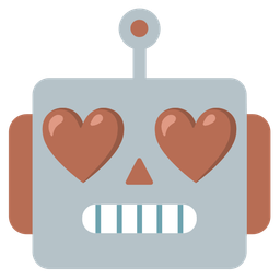 robot and brown heart