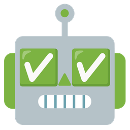 robot and check mark button