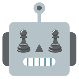 robot and chess pawn