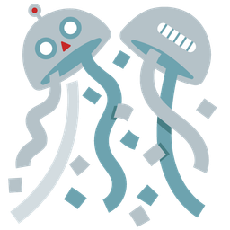 robot and confetti ball