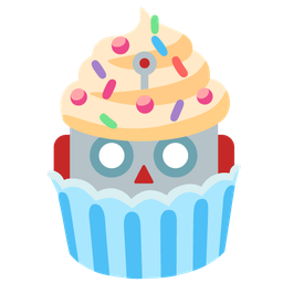 robot and cupcake