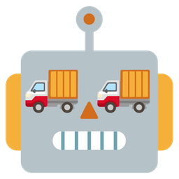 robot and delivery truck