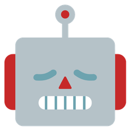 robot and disappointed face