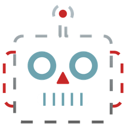 robot and dotted line face