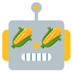 robot and ear of corn