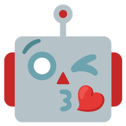 Robot and Face blowing a kiss