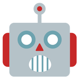 robot and face with open mouth