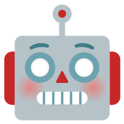 robot and flushed face