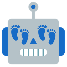robot and footprints