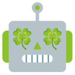 robot and four leaf clover