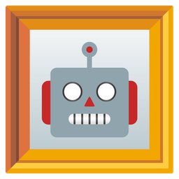 robot and framed picture