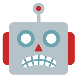 robot and frowning face