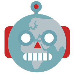 robot and globe showing Europe-Africa