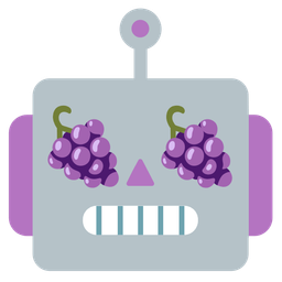 robot and grapes