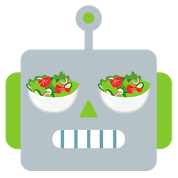 robot and green salad