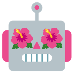 robot and hibiscus