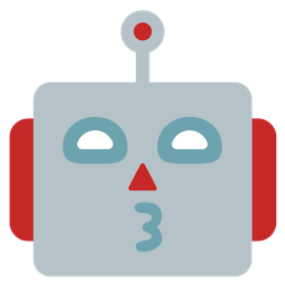 Robot and Kissing face with smiling eyes