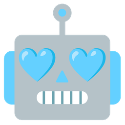 robot and light blue heart
