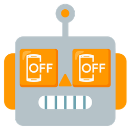 robot and mobile phone off