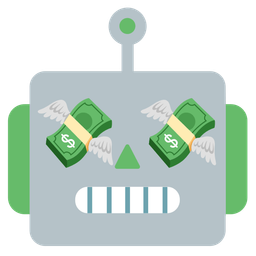 robot and money with wings
