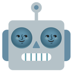 robot and new moon face