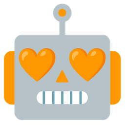robot and orange heart