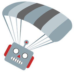 robot and parachute