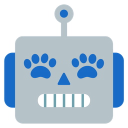 robot and paw prints