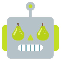 robot and pear