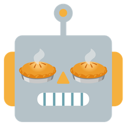 robot and pie