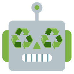 robot and recycling symbol